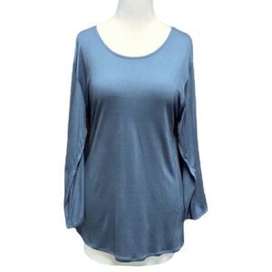 Steven Edwards Gray Tulip Sleeve Crew Neck Top